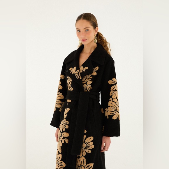 Farm Rio Bold Flowers Black Fleece - Picture 7 of 8